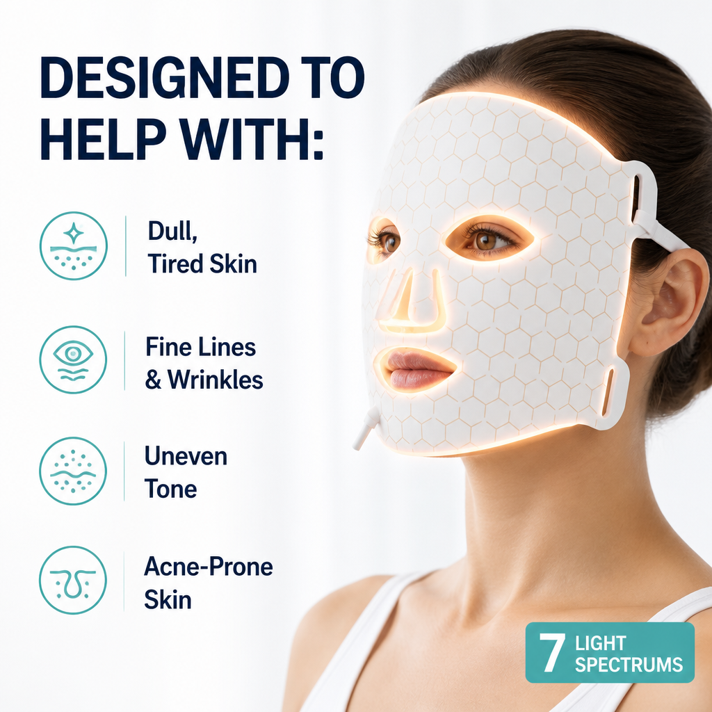 LED Silicone Rechargeable Seven-color Beauty Mask
