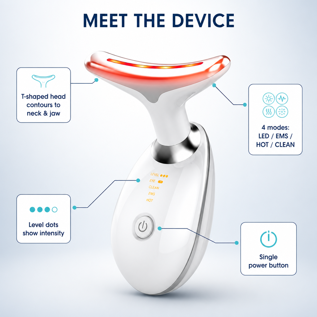 Red light therapy massage neck wrinkle meter