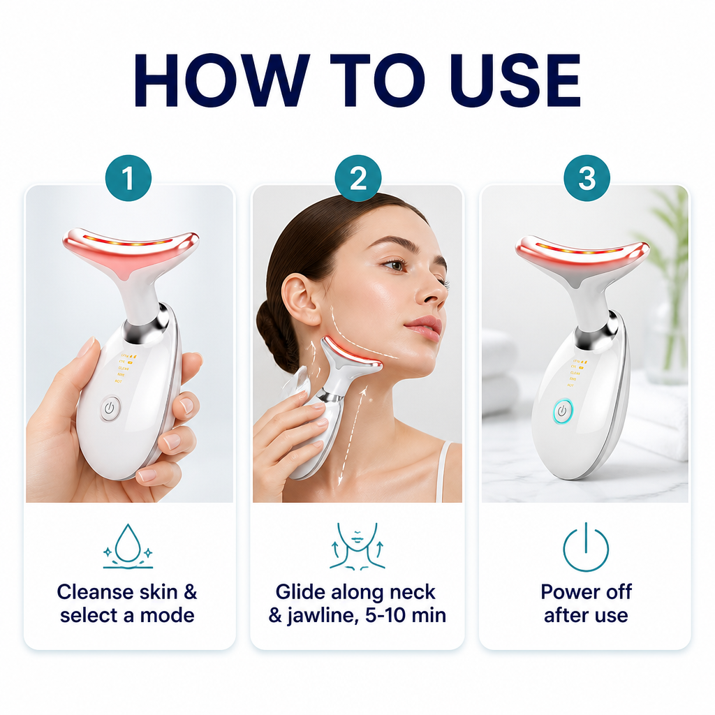 Red light therapy massage neck wrinkle meter