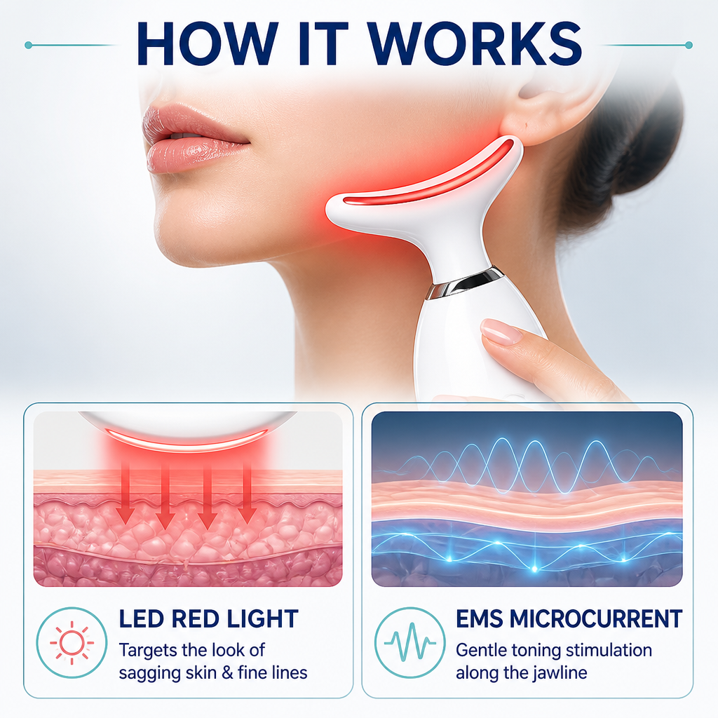 Red light therapy massage neck wrinkle meter