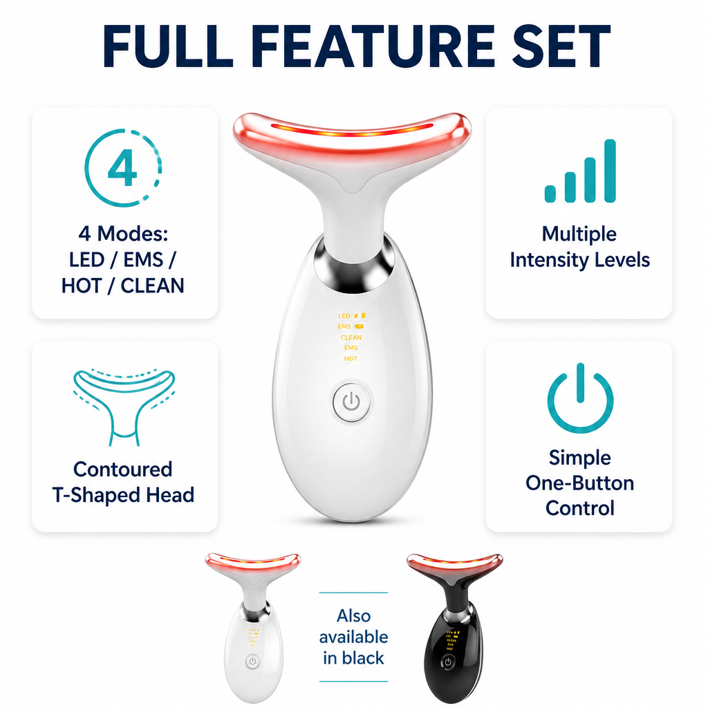 Red light therapy massage neck wrinkle meter