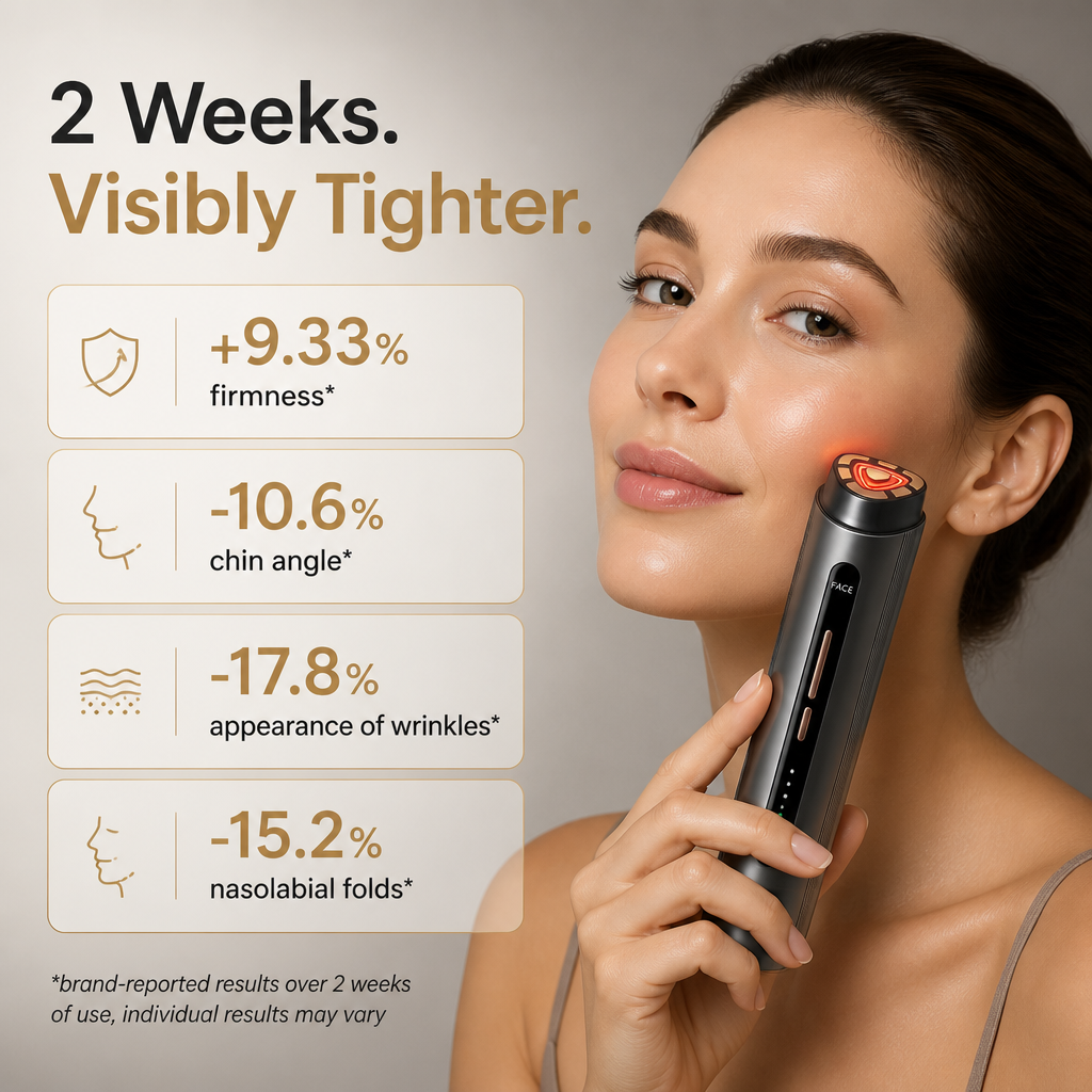 Red light therapy, Microcurrent and EMS facial device.