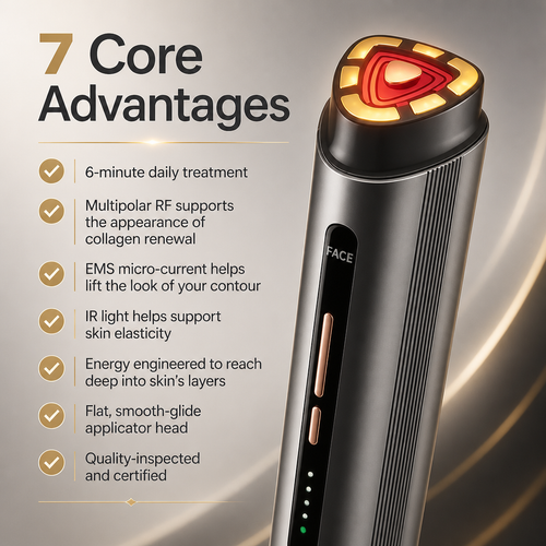 3-in-1 Facial Device — Red Light, Microcurrent & EMS