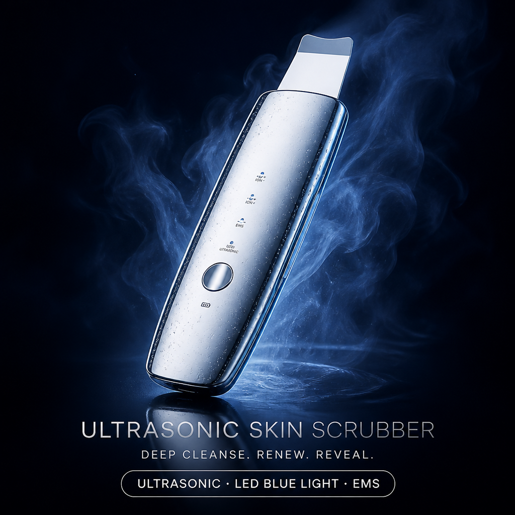 Ultrasonic skin scraper beauty device