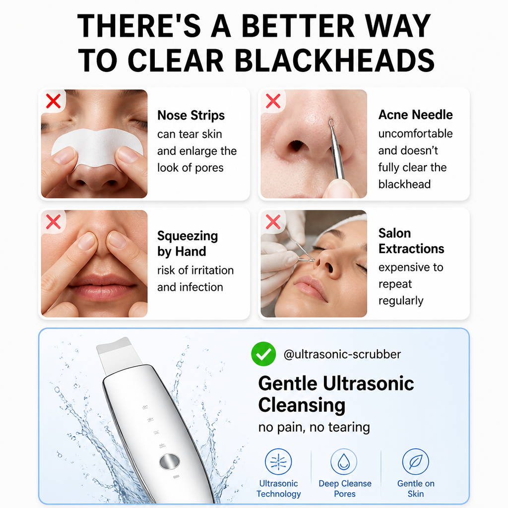 Ultrasonic skin scraper beauty device