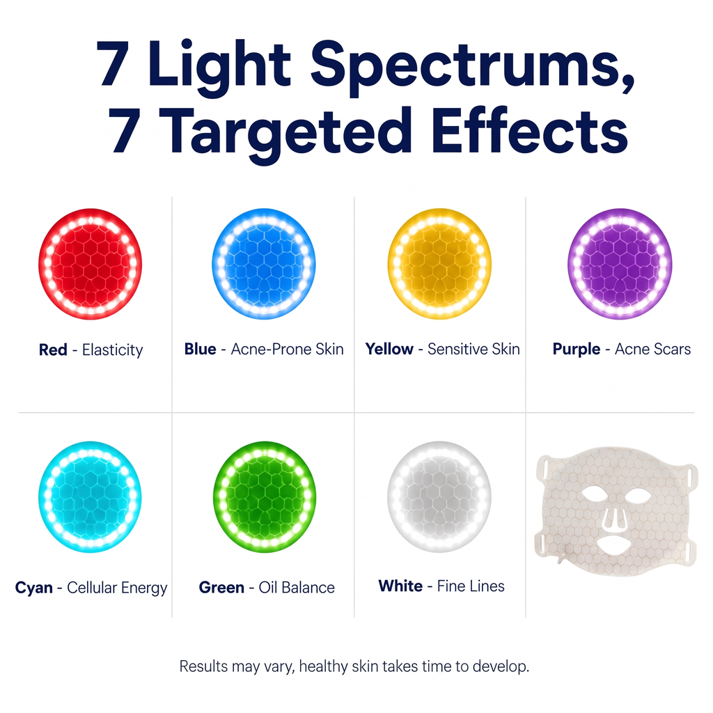 LED Silicone Face Mask — 7-Color Light Therapy